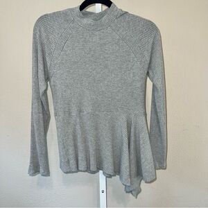 Anthropologie Maeve Corinne Gray Asymmetrical Long Sleeve Small Petite
